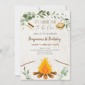 S'Moreおもしろいは自分のホームキャンプファイア誕生日になる 招待状 (正面)