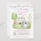 S'moreおもしろいキャンピングバースデーパーティー 招待状 (正面)