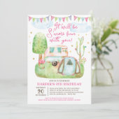 S'moreおもしろいキャンピングバースデーパーティー 招待状 (スタンド正面)