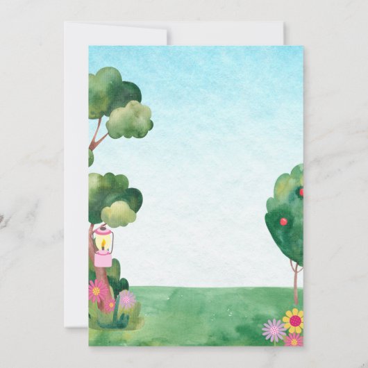 S'moreおもしろいキャンプファイア&トアドスツールガールズ誕生日 招待状 (裏面)