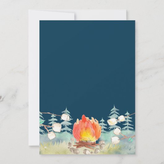 S'moreおもしろいキャンプ誕生日招待状 招待状 (裏面)