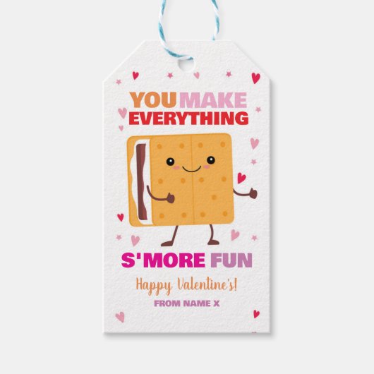 S'MOREおもしろいバレンタインデーラベル ギフトタグ (正面)