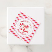 S'moreおもしろいバレンタインデーPink and Red ストライプValentine フェイバータグ (インサイチュ)