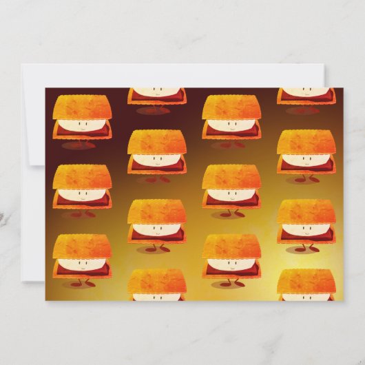 Smoreおもしろい漫画子供の誕生日パーティの招待状 招待状 (裏面)