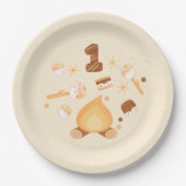 S'moreおもしろい1st誕生日パーティー紙プレート ペーパープレート (正面)