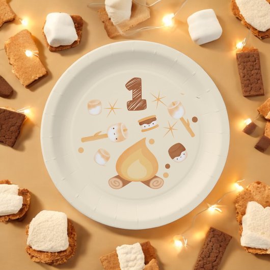 S'moreおもしろい1st誕生日パーティー紙プレート ペーパープレート
