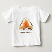 S'moreかわいいおもしろいキャンプファイアベビーTシャツ ベビーTシャツ (正面)