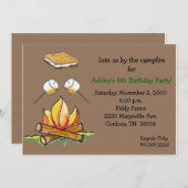Smoreのキャンプファイヤーの招待状 招待状 (正面/裏面)
