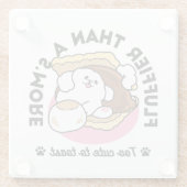 S'moreよりもフルフィファ – かわいい犬とデザートパン ガラスコースター (裏面)