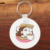 S'moreよりもフルフィファ – かわいい犬とデザートパン キーホルダー (正面)