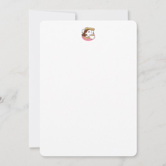 S'moreよりもフルフィファ – かわいい犬とデザートパン サンキューカード (裏面)