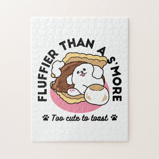 S'moreよりもフルフィファ – かわいい犬とデザートパン ジグソーパズル (縦)