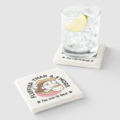 S'moreよりもフルフィファ – かわいい犬とデザートパン ストーンコースター (横)