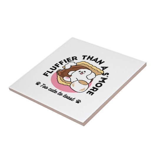 S'moreよりもフルフィファ – かわいい犬とデザートパン タイル (側面)