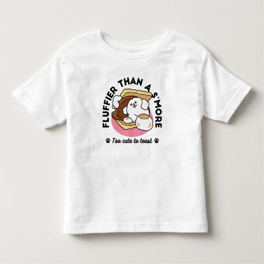 S'moreよりもフルフィファ – かわいい犬とデザートパン トドラーTシャツ (正面)