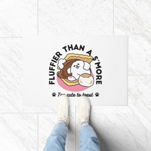 S'moreよりもフルフィファ – かわいい犬とデザートパン ドアマット (室内)