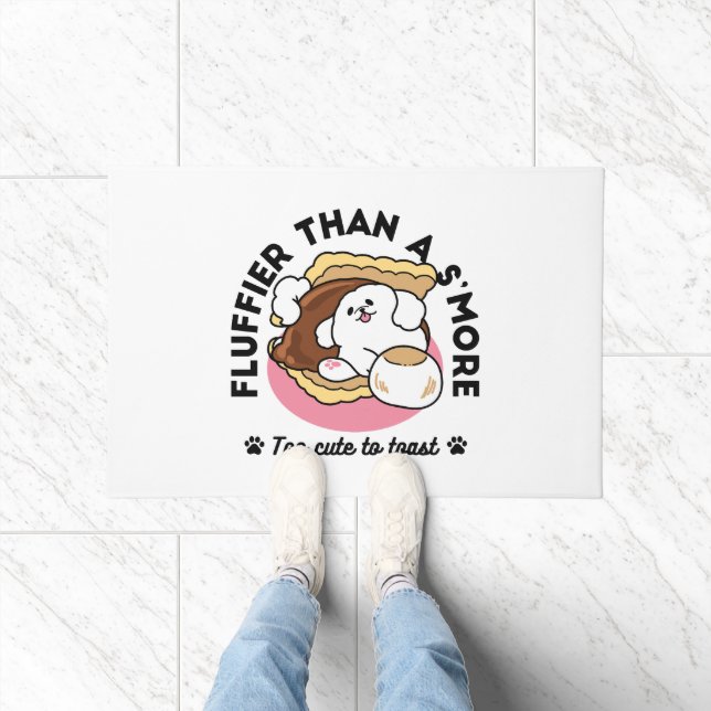 S'moreよりもフルフィファ – かわいい犬とデザートパン ドアマット (室内)