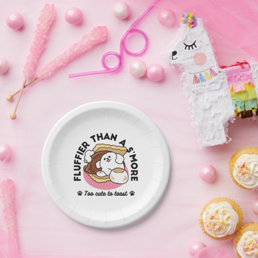 S'moreよりもフルフィファ – かわいい犬とデザートパン ペーパープレート (パーティー)