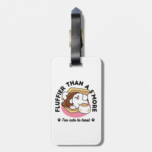 S'moreよりもフルフィファ – かわいい犬とデザートパン ラゲッジタグ (裏面縦)