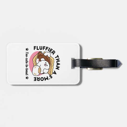 S'moreよりもフルフィファ – かわいい犬とデザートパン ラゲッジタグ (裏面横)