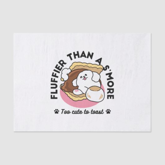 S'moreよりもフルフィファ – かわいい犬とデザートパン 薄葉紙 (正面)