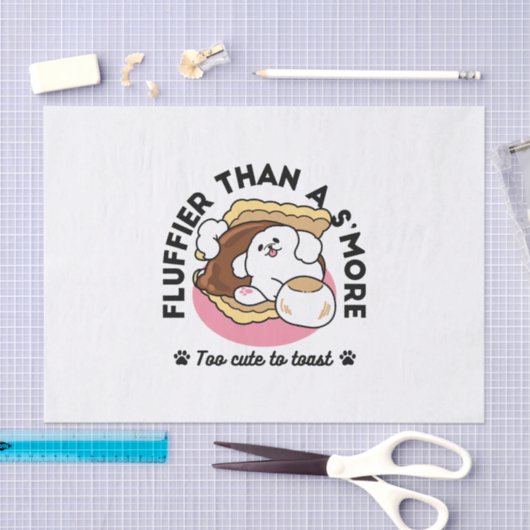 S'moreよりもフルフィファ – かわいい犬とデザートパン 薄葉紙 (クラフト)