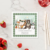 S'moreキャンピングベアキツネラクーンボンファイア誕生日 スタンダードカクテルナプキン (インサイチュ)