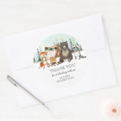 S'moreキャンピングベアキツネラクーンボンファイア誕生日 ラウンドシール (封筒)