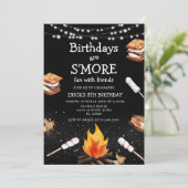 S'moreキャンピングボンファイア誕生日招待状 招待状 (スタンド正面)