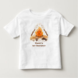 S'moreキャンプファイアかわいい誕生日 トドラーTシャツ