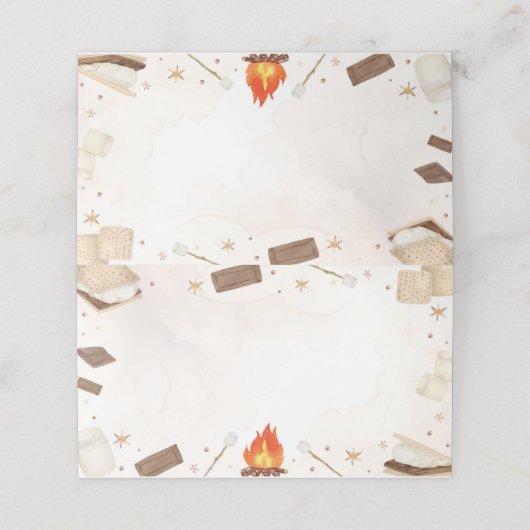 S'moreキャンプファイアフードテント座席表 プレイスカード (外部開封)