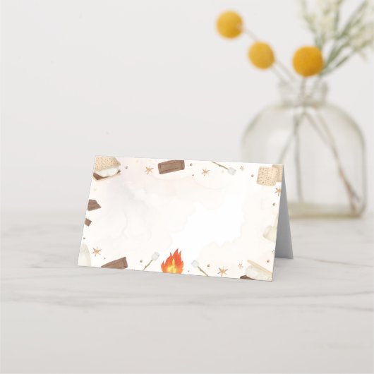 S'moreキャンプファイアフードテント座席表 プレイスカード (裏面)