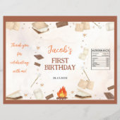 S'moreキャンプファイヤーキャンプ誕生日チップバッグラッパー チラシ (正面)