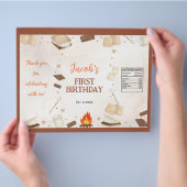 S'moreキャンプファイヤーキャンプ誕生日チップバッグラッパー チラシ (手)