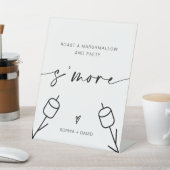 S'moreマシュマ結婚ロとパーティーの看板をロースト 台座サイン (インサイチュ)