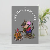 S'more誕生日おもしろいマウス 招待状 (スタンド正面)