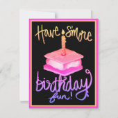 S'more誕生日おもしろい誕生日招待状 サンキューカード (正面)