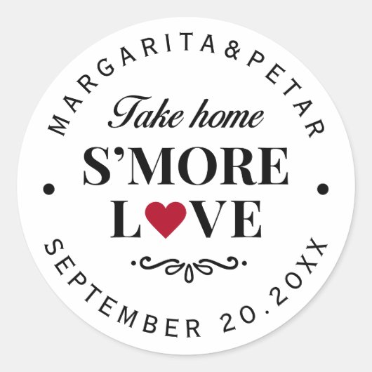 S'more 結婚 love's ラウンドシール (正面)