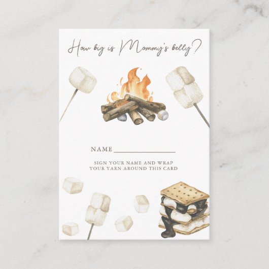 S'more Baby showerママの腹の大きさ エンクロージャーカード (正面)