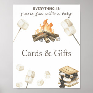 S'more Bonfire Baby Showerカードとギフト ポスター