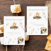 S'more bonfire baby showerキャンディーの数 エンクロージャーカード