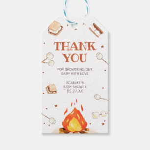 S'more Bonfire Baby Showerメッセージカード ギフトタグ