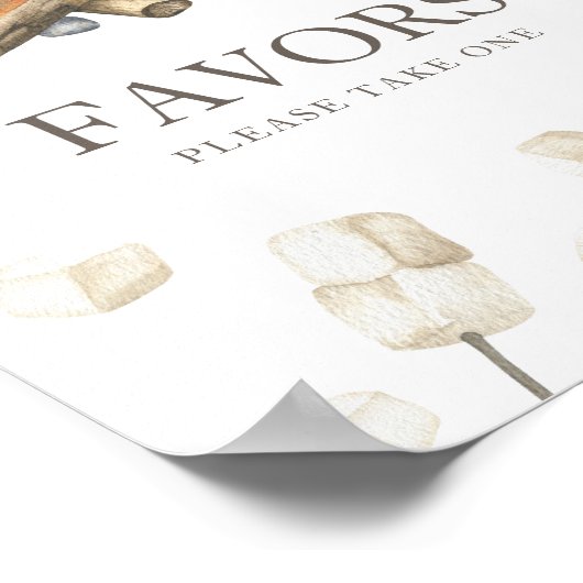 S'more bonfire baby shower – 好意 ポスター (角)