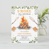 S'more Bonfire Camping Party Birthday Invitation 招待状 (スタンド正面)