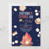 S'more Bonfire Moreおもしろいカップル赤ちゃんシャワー 招待状 (正面)