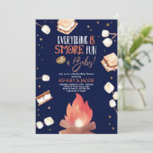 S'more Bonfire Moreおもしろいカップル赤ちゃんシャワー 招待状 (スタンド正面)