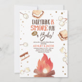 S'more Bonfire Moreおもしろいカップル赤ちゃんシャワー 招待状 (正面)