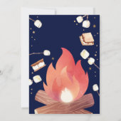 S'more Bonfire Smoreおもしろいフレンズキャンプ誕生日 招待状 (裏面)