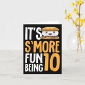 S'more Campfire 10th誕生日マシュマローキャンプ カード (黄色い花)