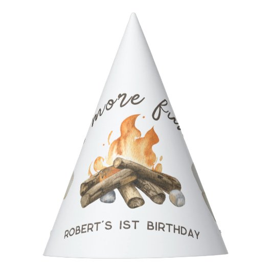 S'more Campfire 1st誕生日パーティー パーティーハット (正面)